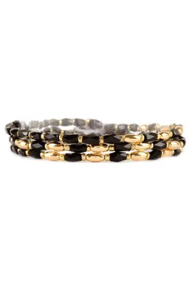 Glass Bracelet Set - Black