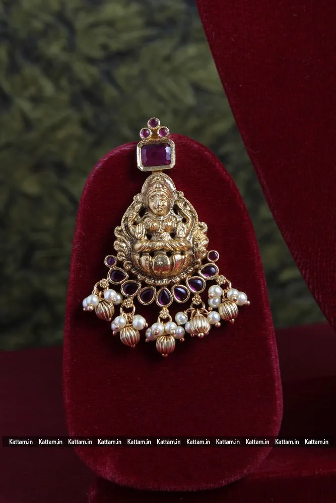 Goddess Peacock Ruby Stone Necklace