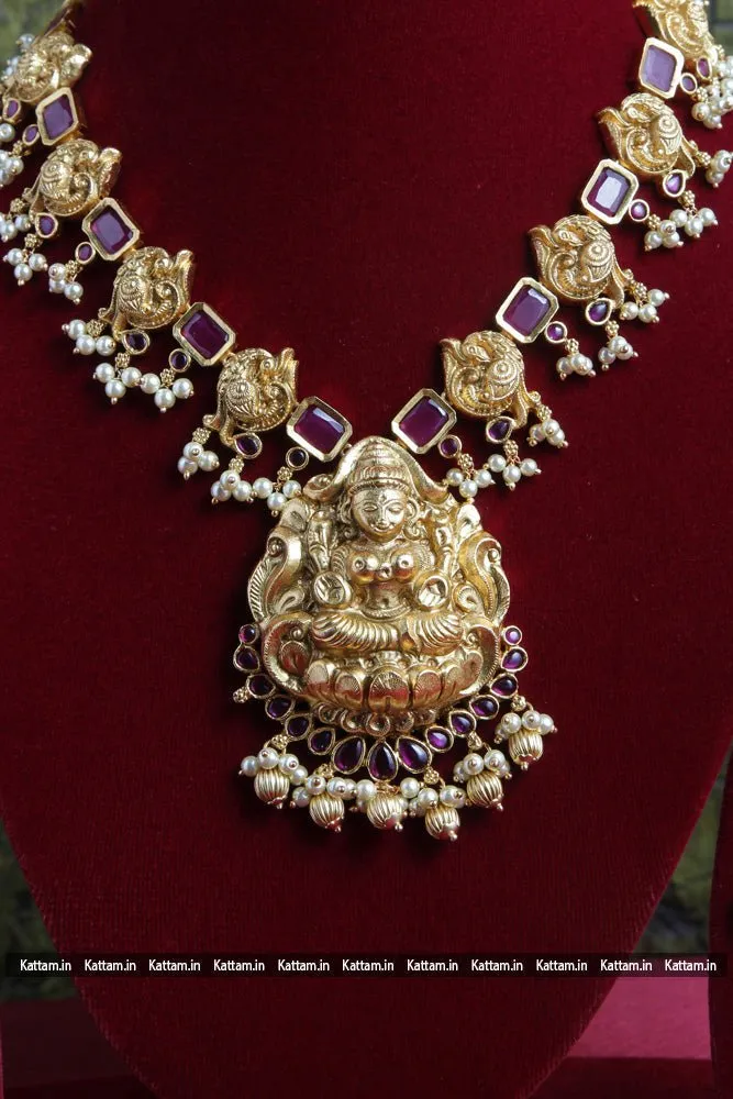 Goddess Peacock Ruby Stone Necklace