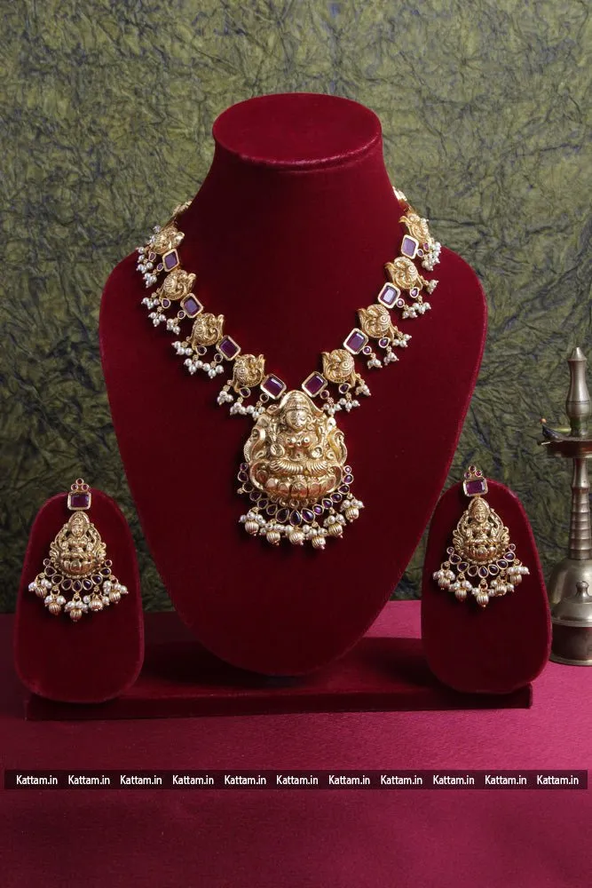 Goddess Peacock Ruby Stone Necklace