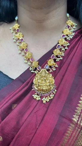 Goddess Peacock Ruby Stone Necklace