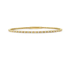 Gold   Diamond Alternating Flex Bangle