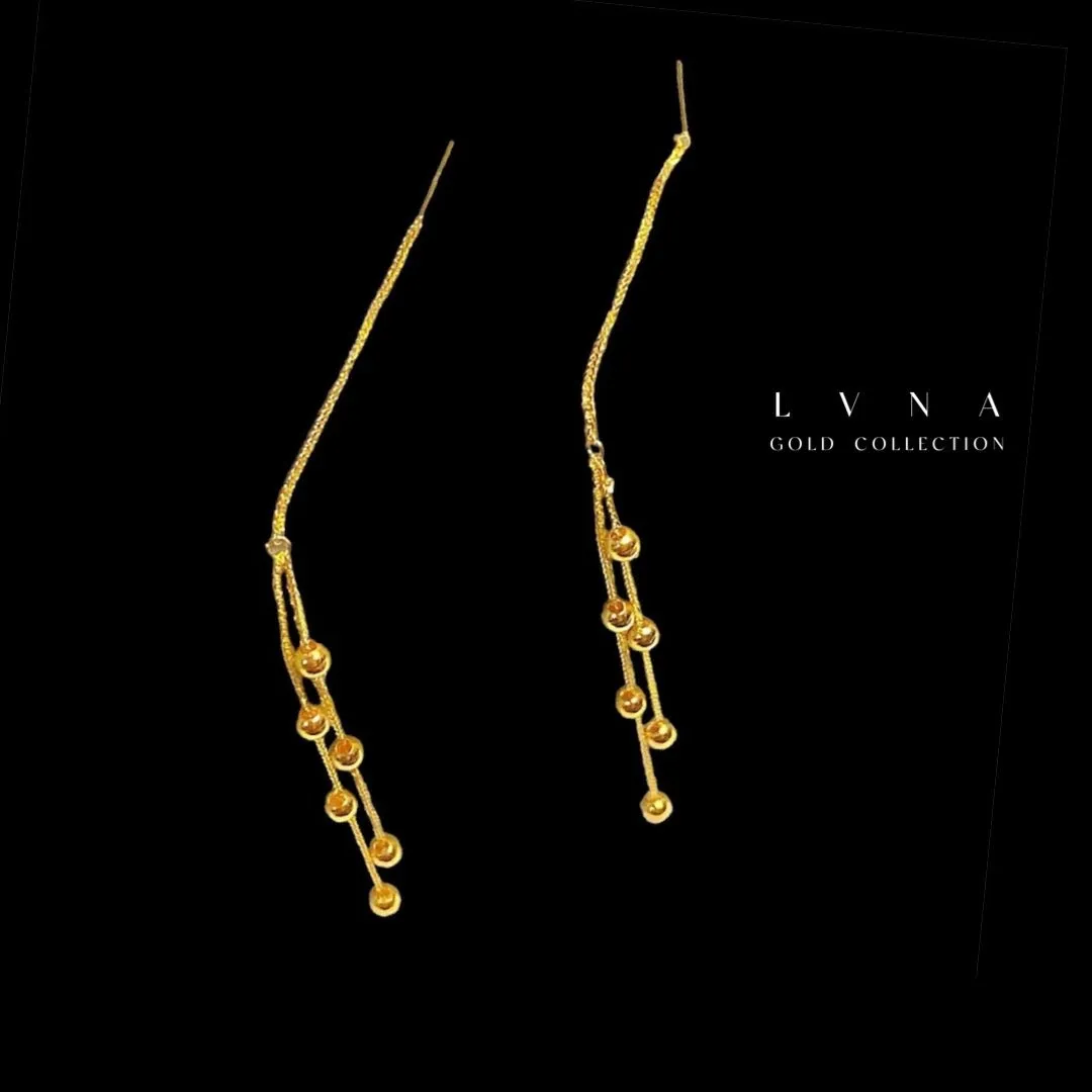 #GOLD2024 | 18K Golden Double Beaded Tictac Earrings