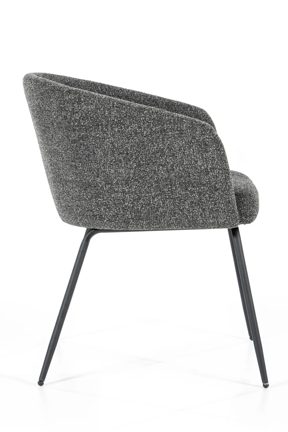 Gray Polyester Curved Back Chair | Eleonora Astrid