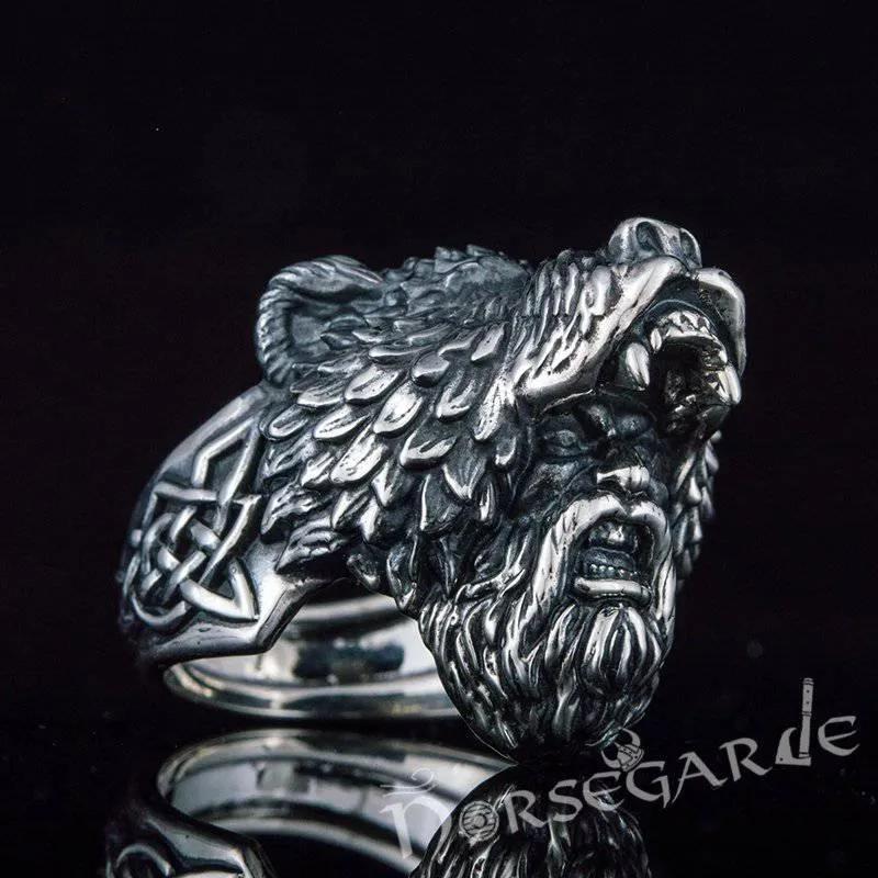 Handcrafted Bear Berserker Ring - Sterling Silver