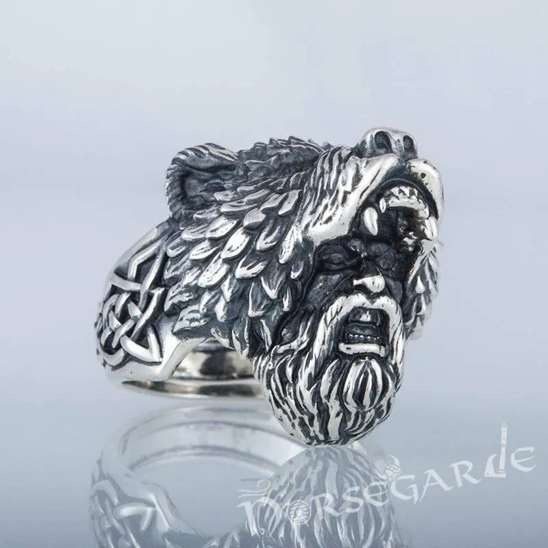 Handcrafted Bear Berserker Ring - Sterling Silver