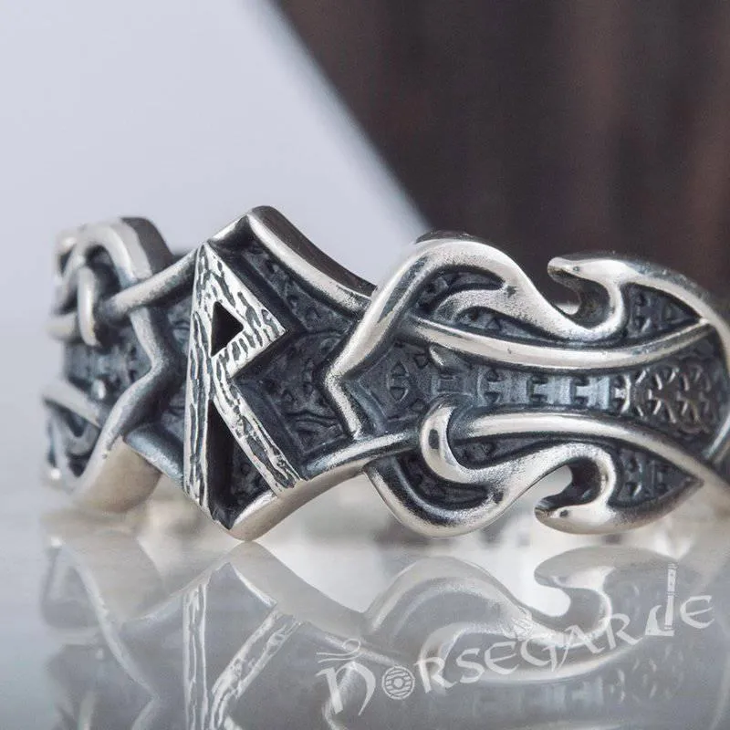 Handcrafted Celt Ornament Raido Band - Sterling Silver