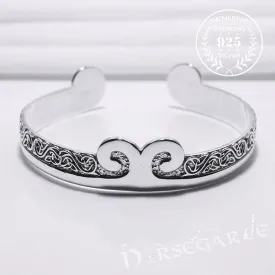 Handcrafted Floral Pattern Arm Ring - Sterling Silver