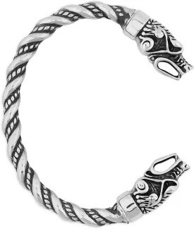 HAQUIL Stainless Steel Viking Twisted Cuff Bracelet, Viking Arm Ring for Men, Viking Jewelry Gift for Men
