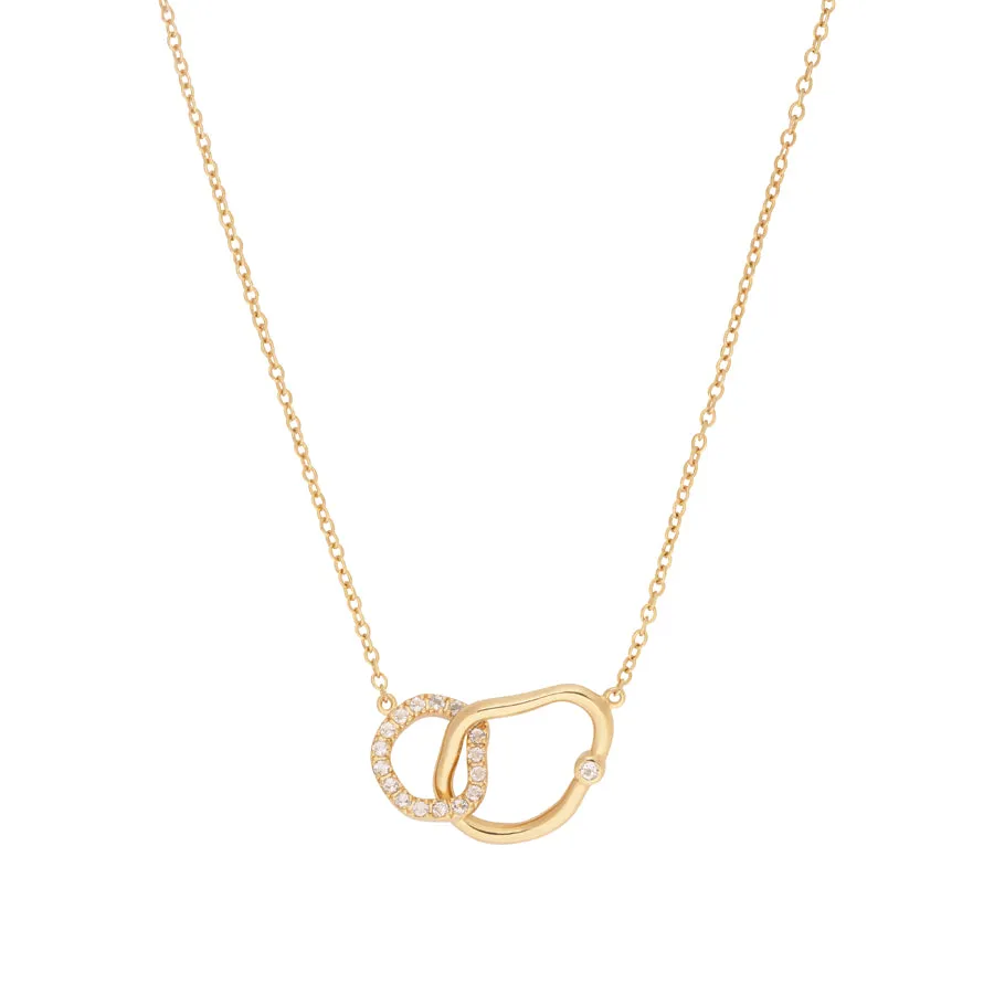 Infinity Link Pave 14K Gold Vermeil Necklace