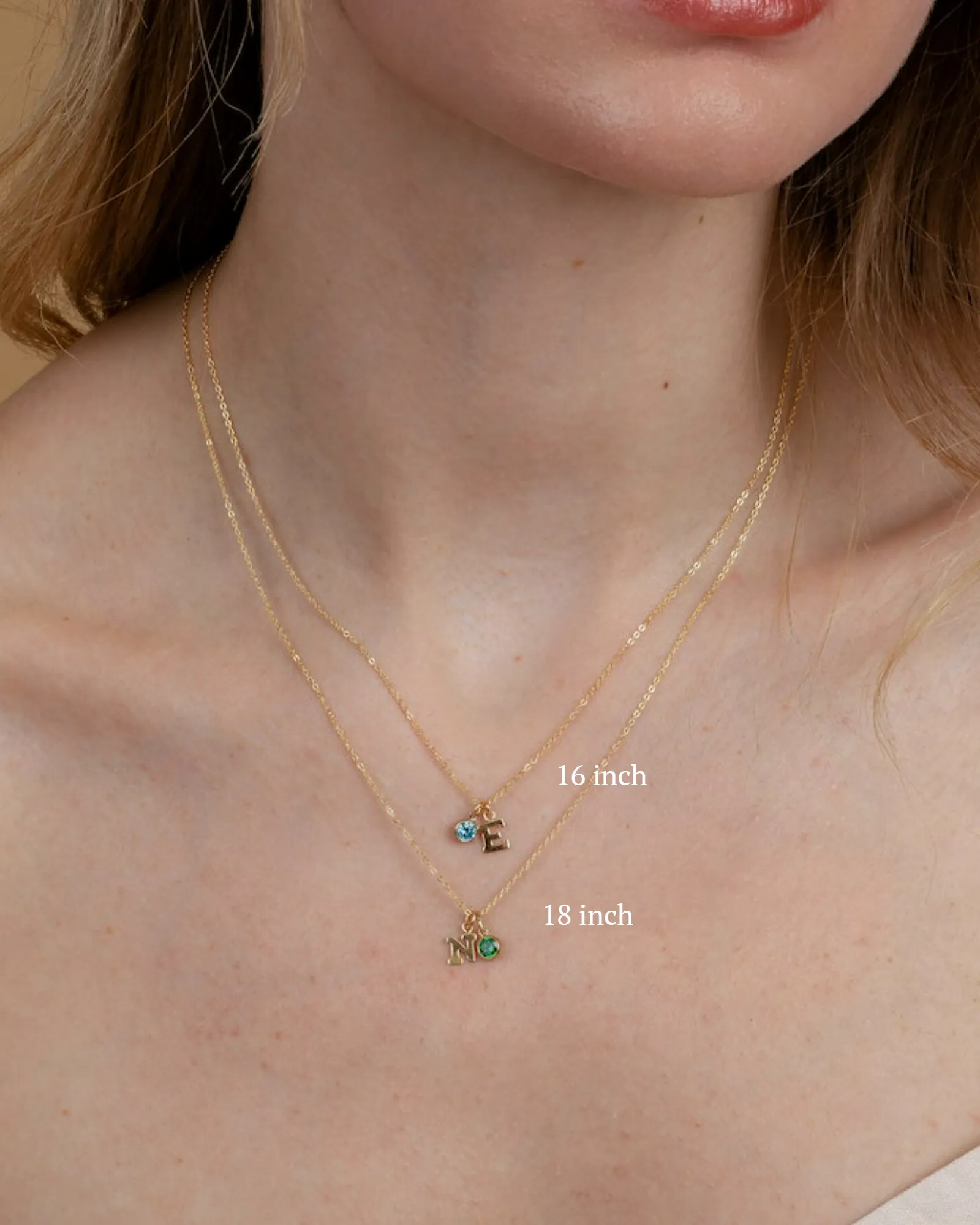 Initial K with Birthstone Necklace