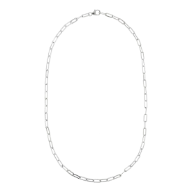 Italian Sterling Silver 18" Petite Paperclip Link Necklace