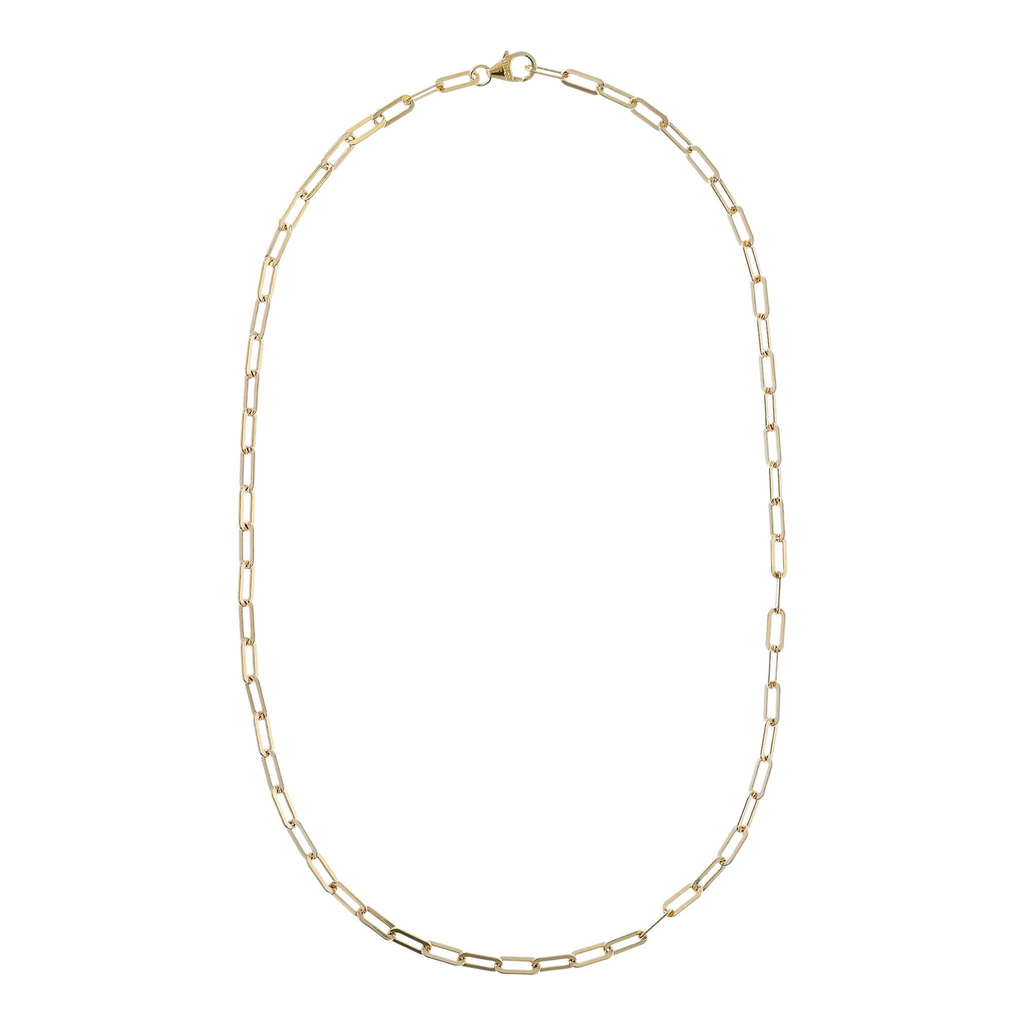 Italian Sterling Silver 18" Petite Paperclip Link Necklace