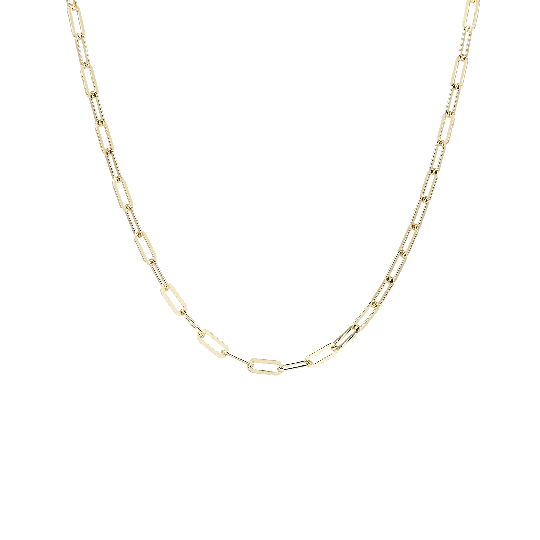 Italian Sterling Silver 18" Petite Paperclip Link Necklace