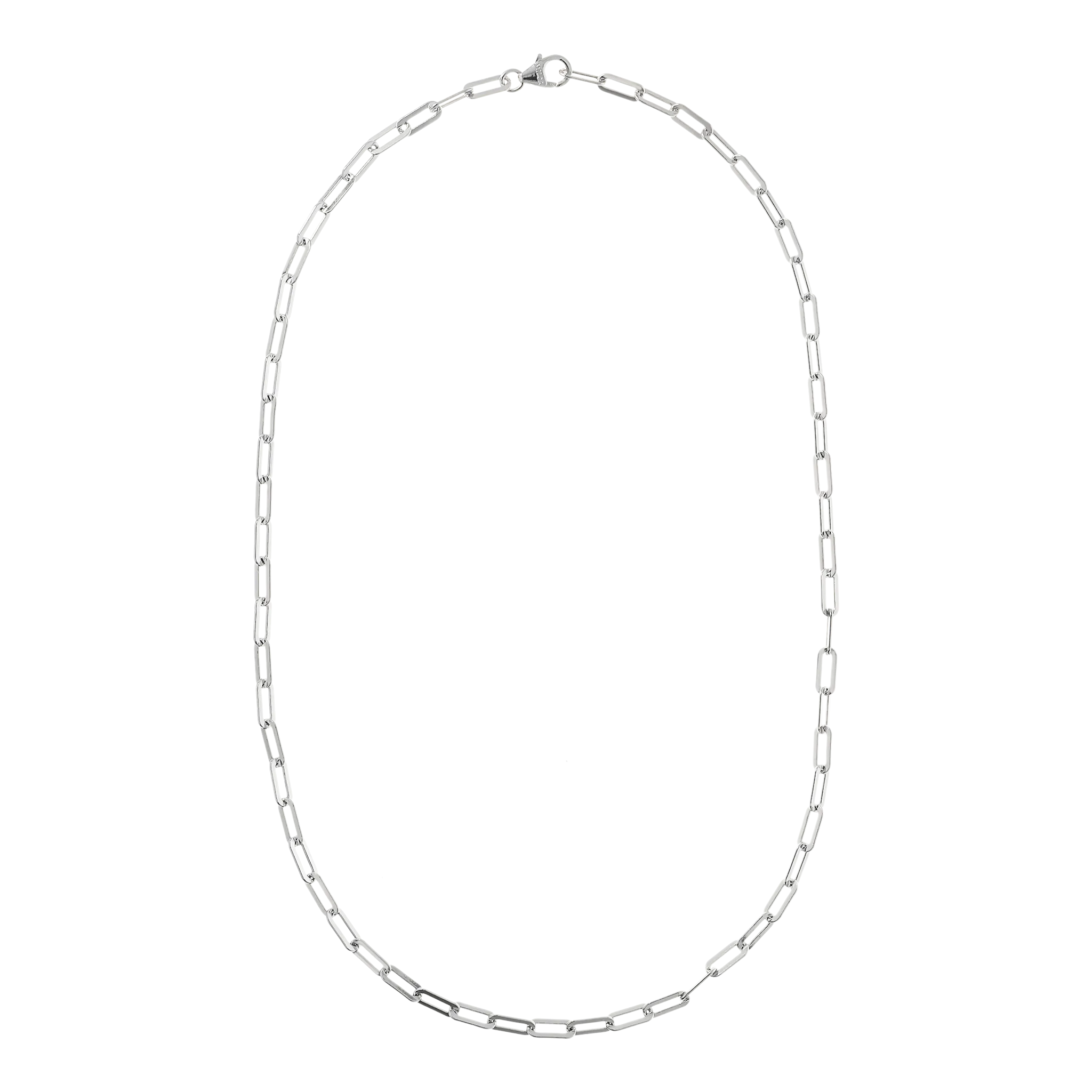 Italian Sterling Silver 18" Petite Paperclip Link Necklace