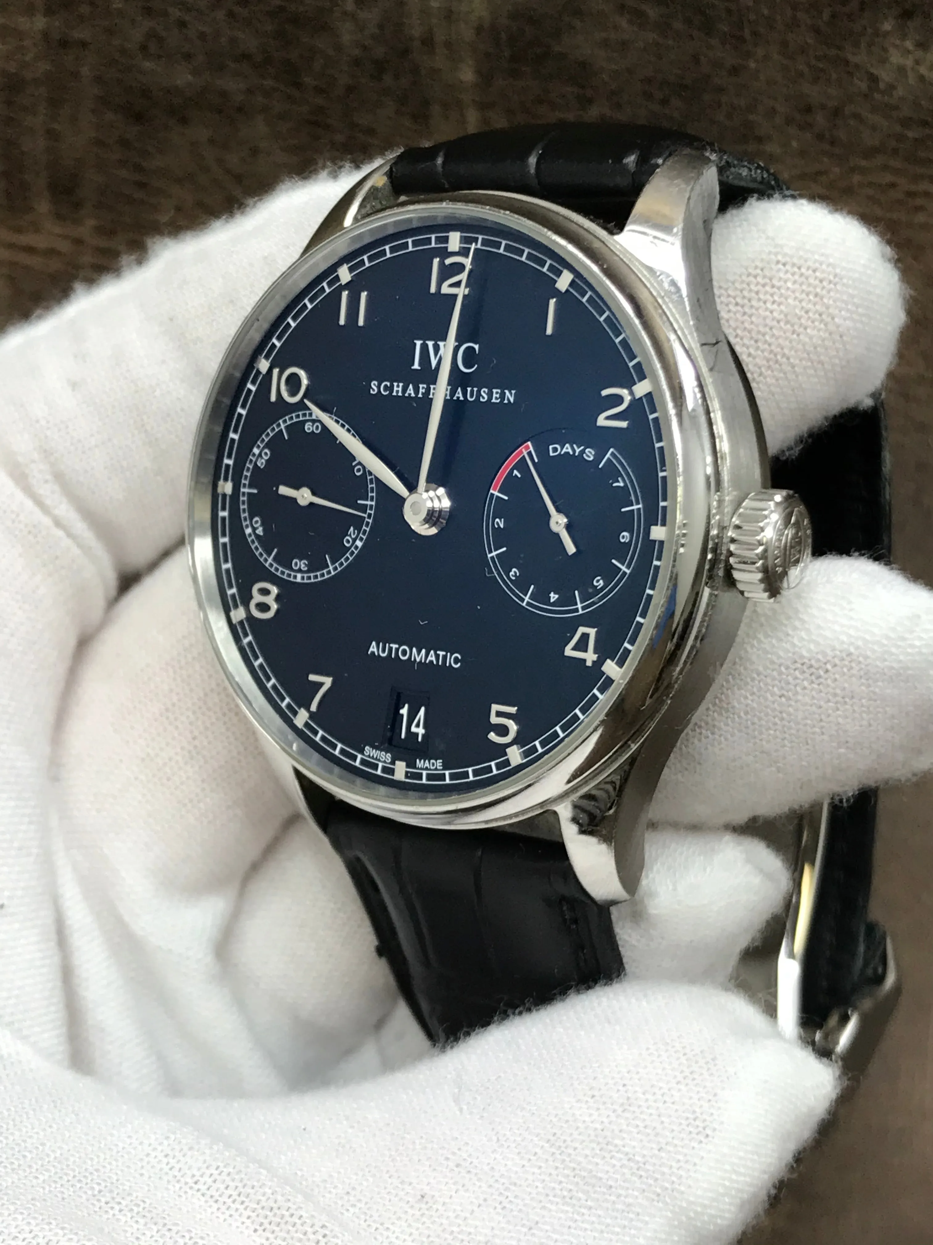 IWC Portuguese 7 days Power Reserve IW500109 Black Dial Automatic Men's Watch