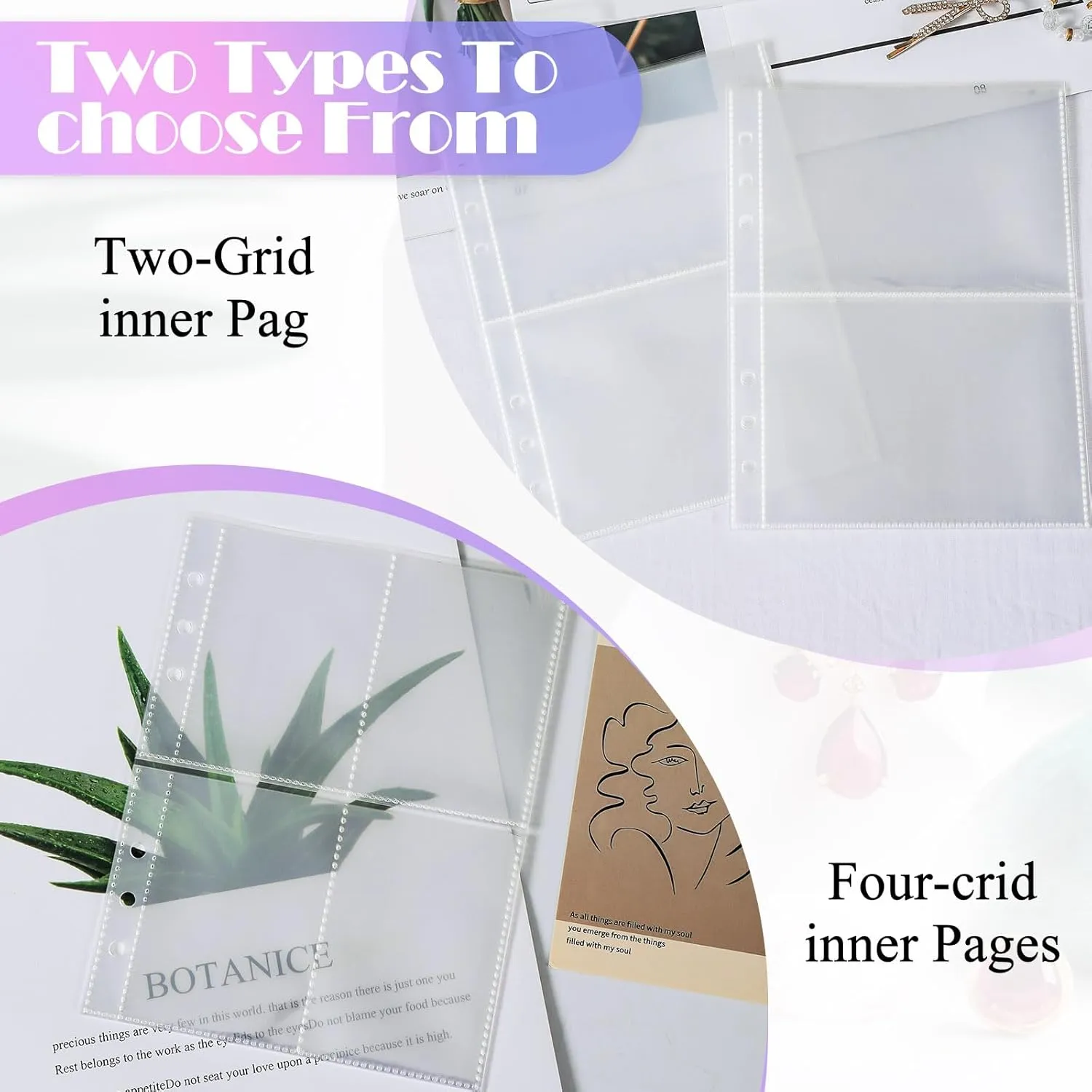Jewelry Organizer Book Clear Refill Inner Pages for Earring Storage Book Grid Pages Jewelry Storage Book Refill Inner (20 Small Grid Pages for Jewelry Books)