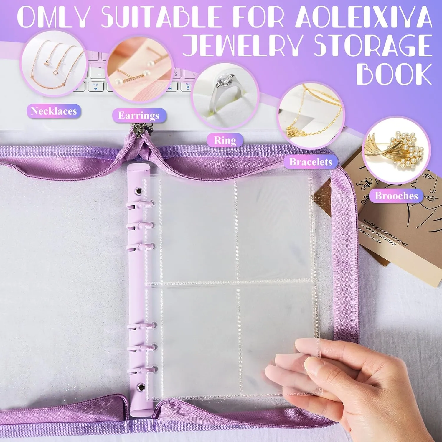 Jewelry Organizer Book Clear Refill Inner Pages for Earring Storage Book Grid Pages Jewelry Storage Book Refill Inner (20 Small Grid Pages for Jewelry Books)