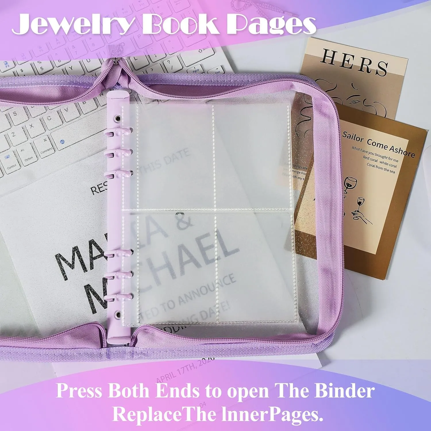 Jewelry Organizer Book Clear Refill Inner Pages for Earring Storage Book Grid Pages Jewelry Storage Book Refill Inner (20 Small Grid Pages for Jewelry Books)