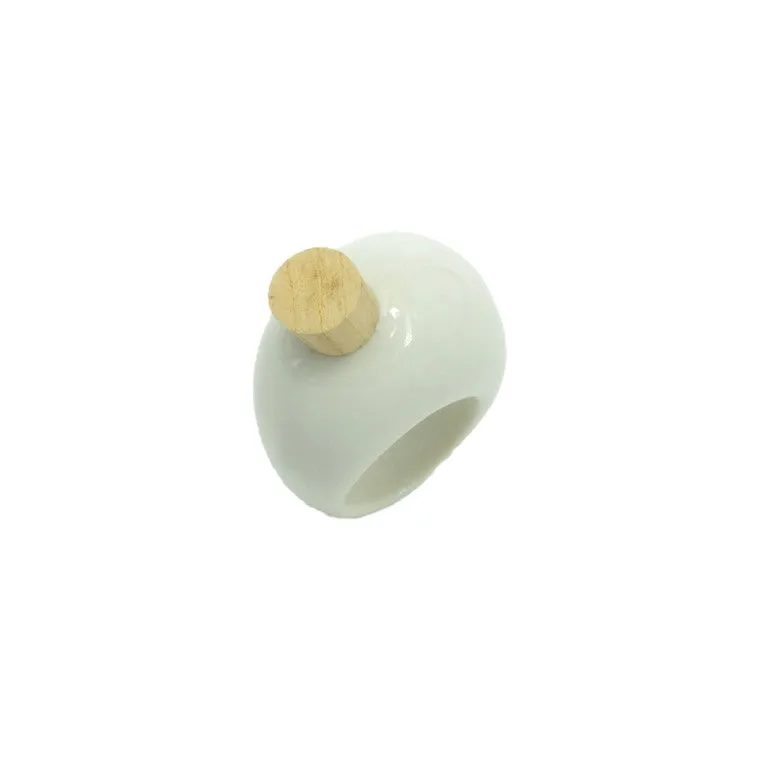 Juliane Blank- White Porcelain Ring with Wood