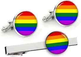 Kooer Rainbow Cufflinks Gay and Lesbian Personalized Wedding LGBT Cuff Links LGBT Wedding Gift