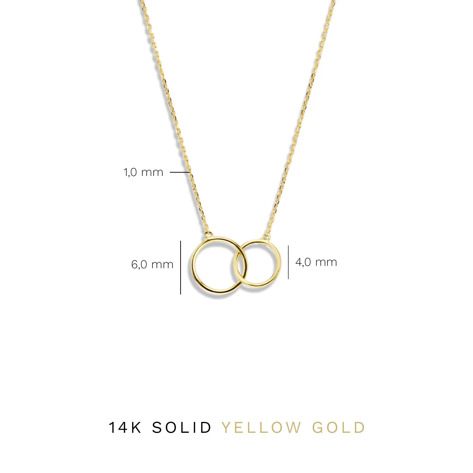 Le Marais Loulou 14 karat gold necklace with two rings