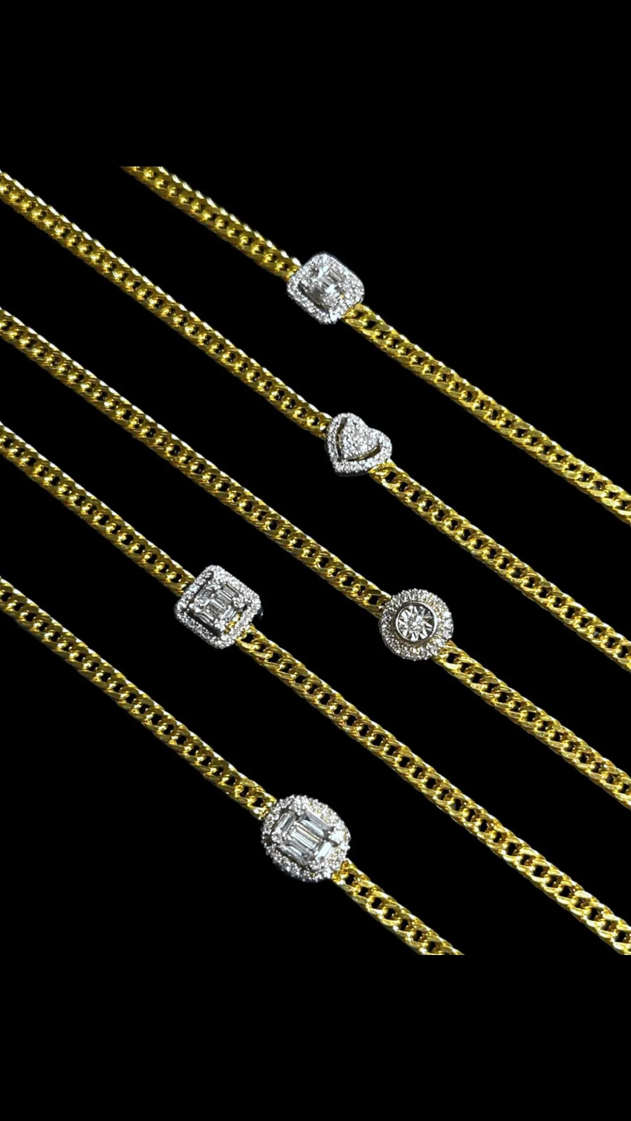 #LoveLVNA | 18kt Diamond Center Bar Unisex Solid Gold Chain Bracelets