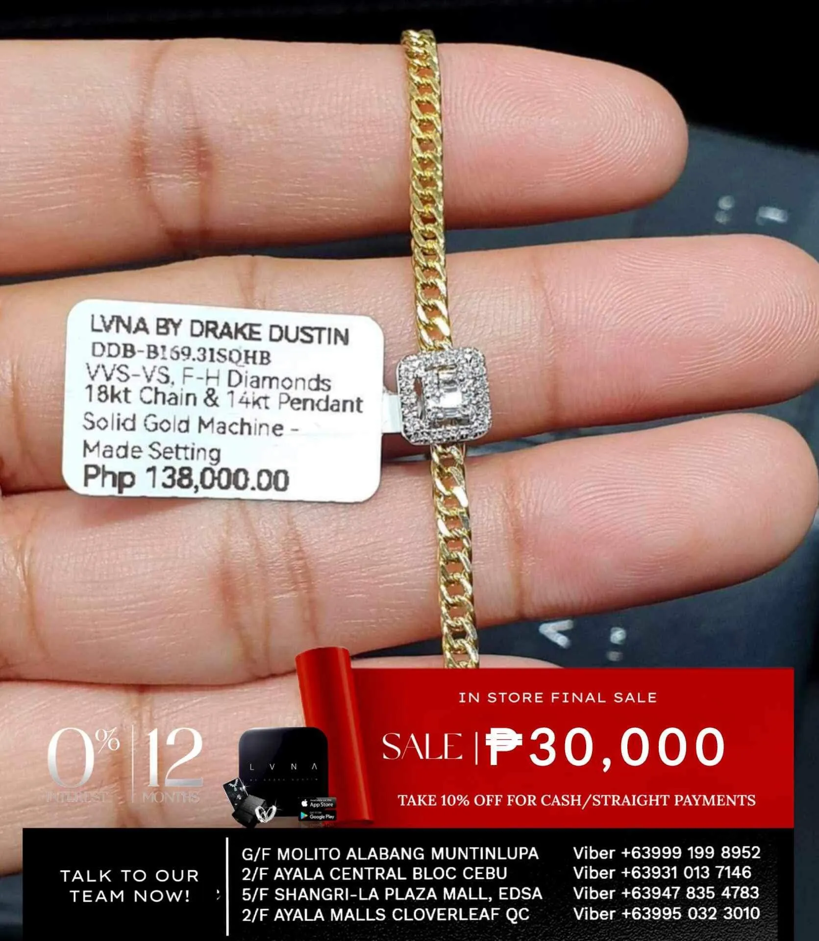 #LoveLVNA | 18kt Diamond Center Bar Unisex Solid Gold Chain Bracelets