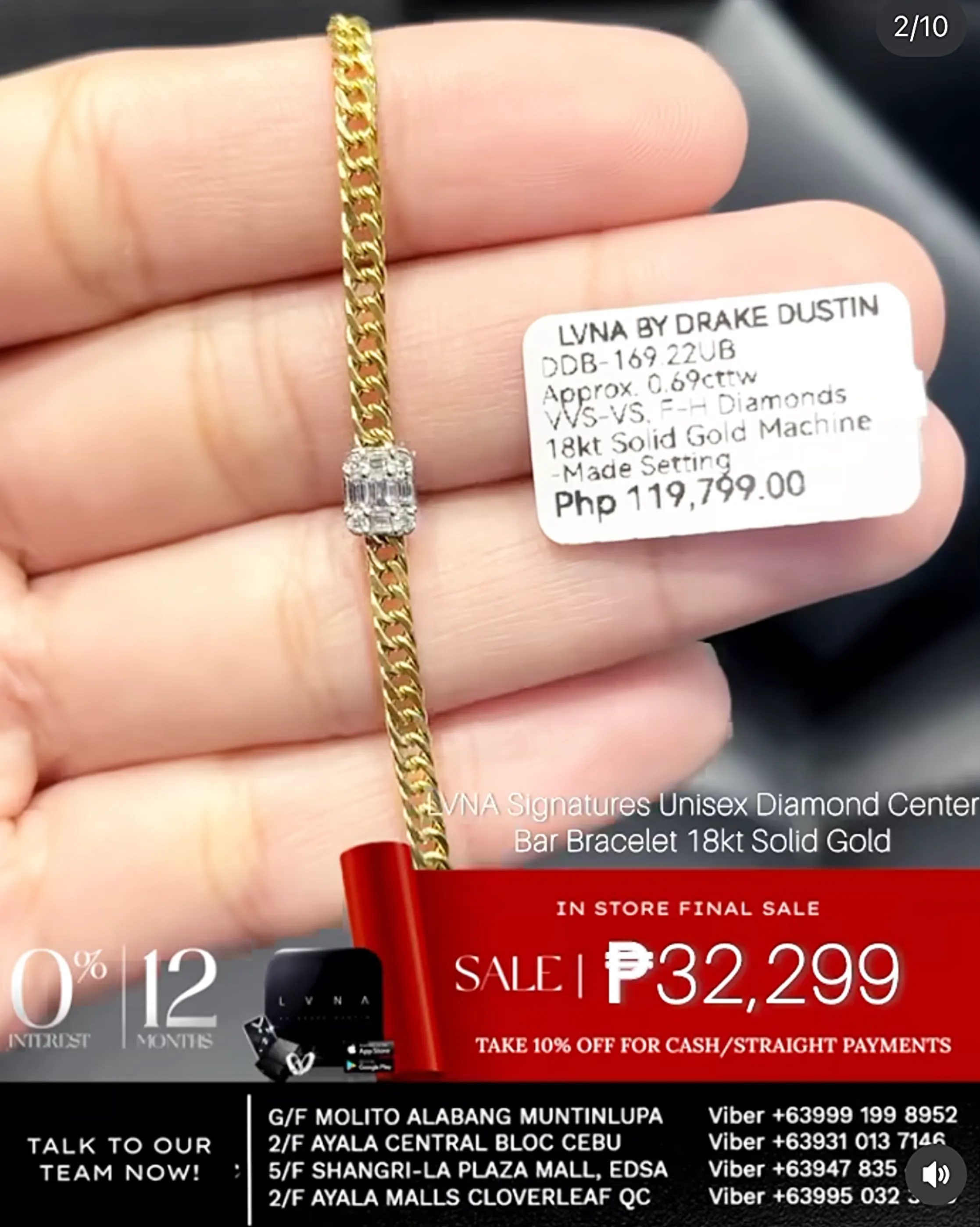 #LoveLVNA | 18kt Diamond Center Bar Unisex Solid Gold Chain Bracelets