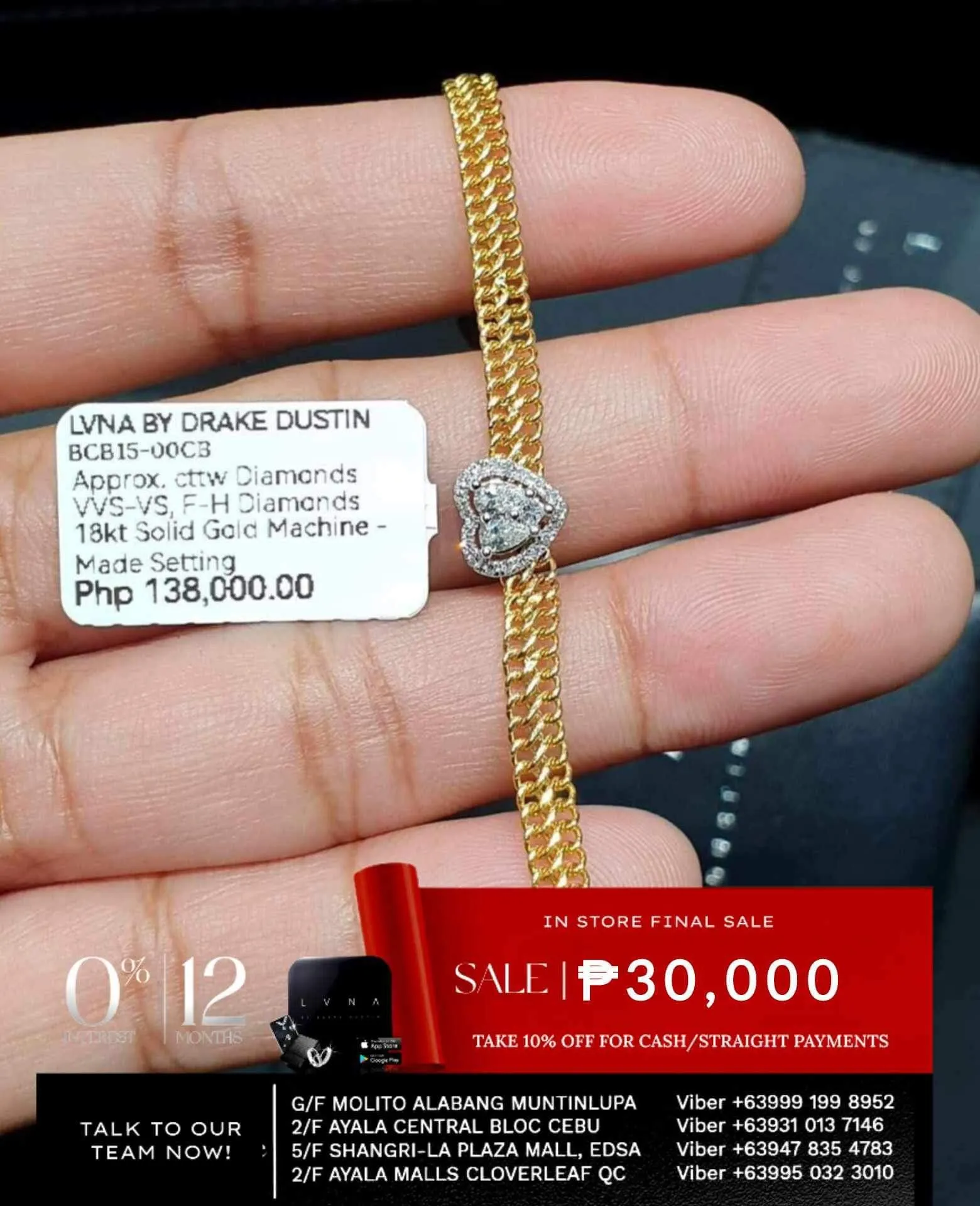 #LoveLVNA | 18kt Diamond Center Bar Unisex Solid Gold Chain Bracelets
