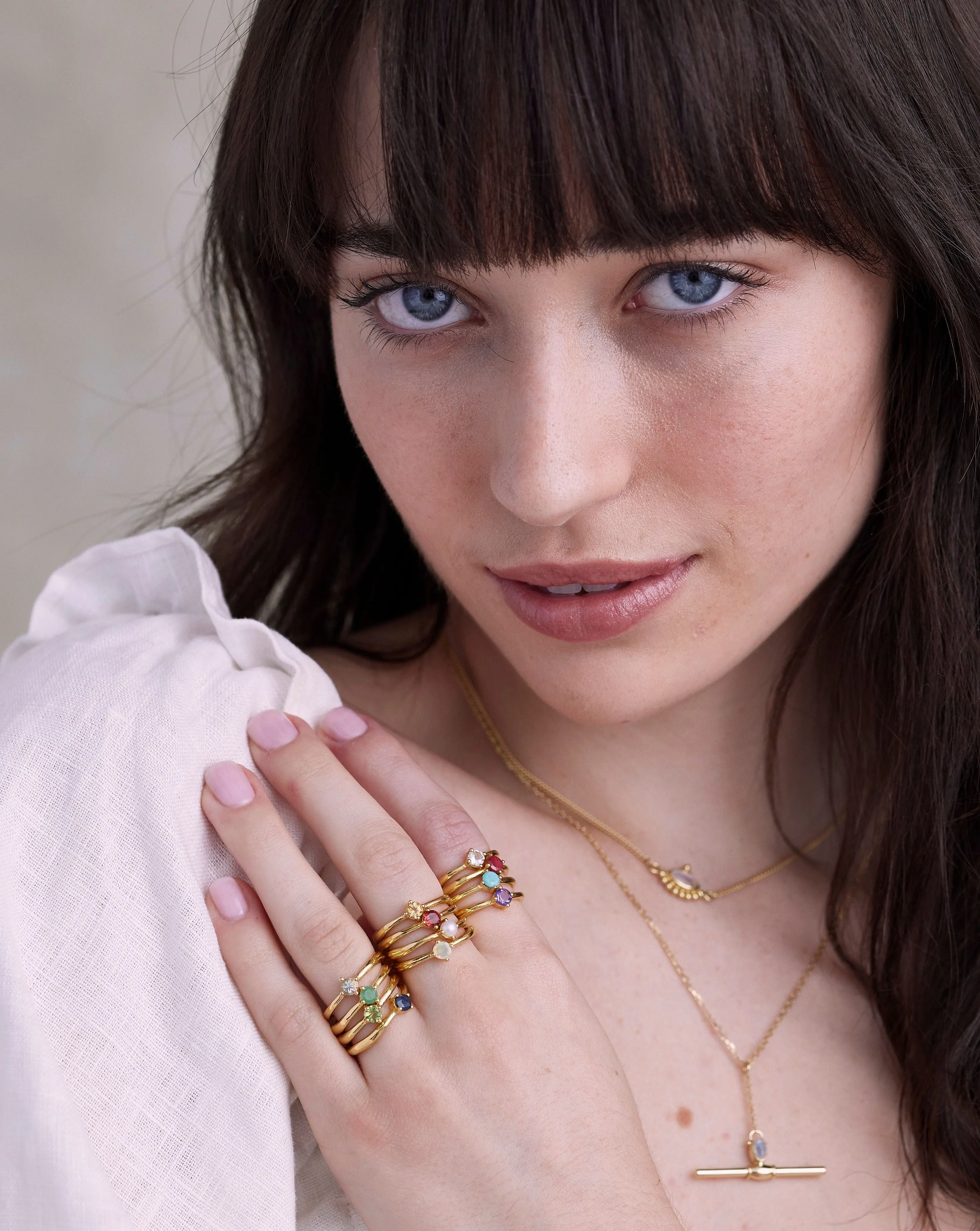 March Aquamarine Gold Birthstone Ring