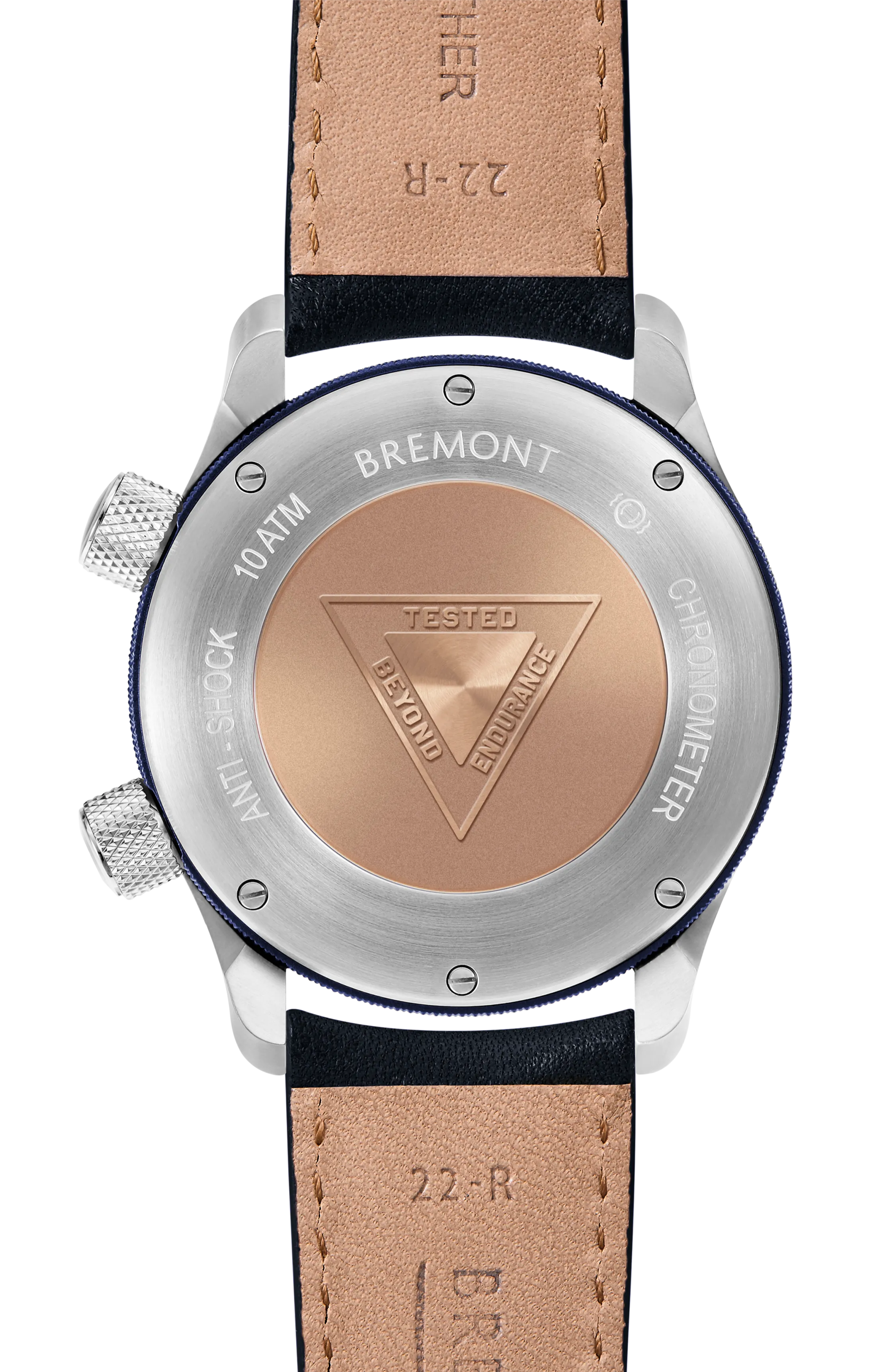 MBII Custom Stainless Steel, Black Dial with Dark Blue Barrel & Closed Case Back