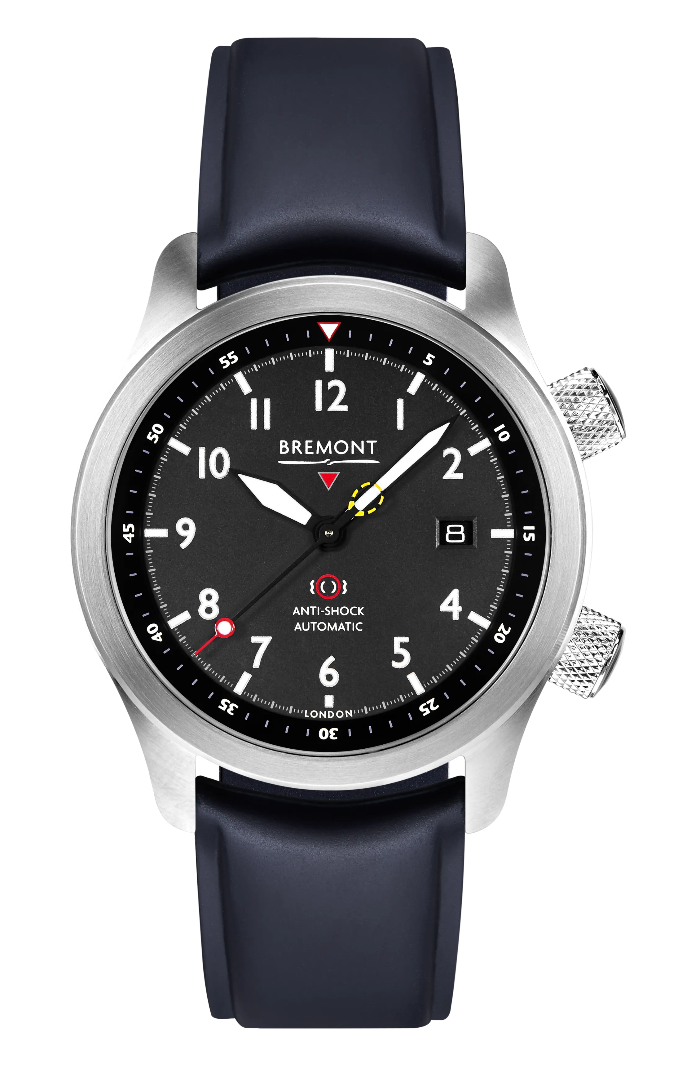 MBII Custom Stainless Steel, Black Dial with Dark Blue Barrel & Closed Case Back