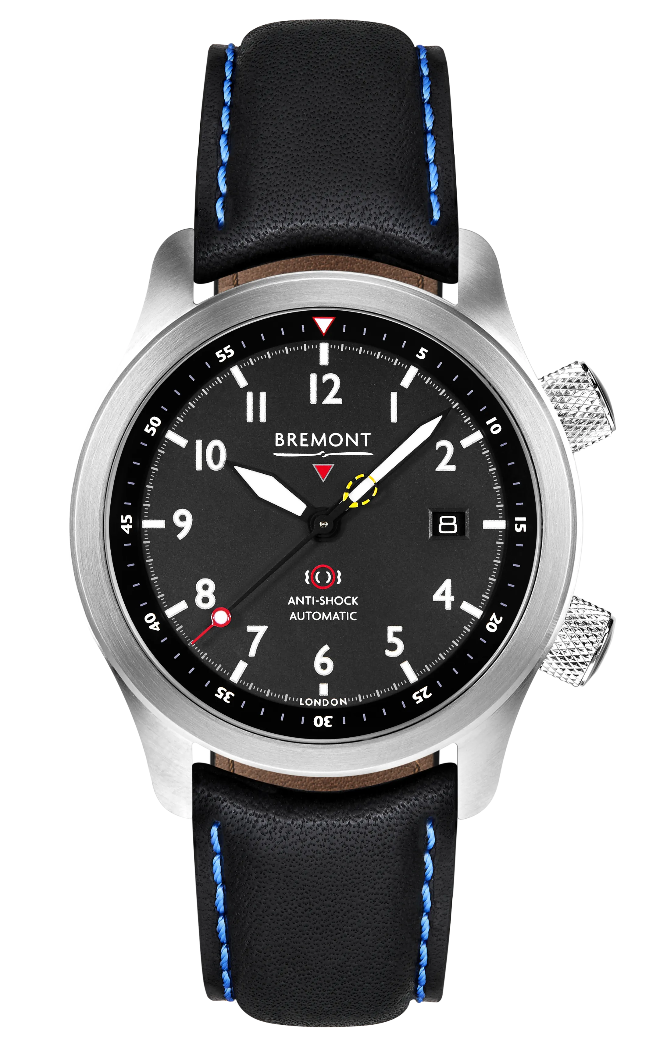MBII Custom Stainless Steel, Black Dial with Dark Blue Barrel & Closed Case Back
