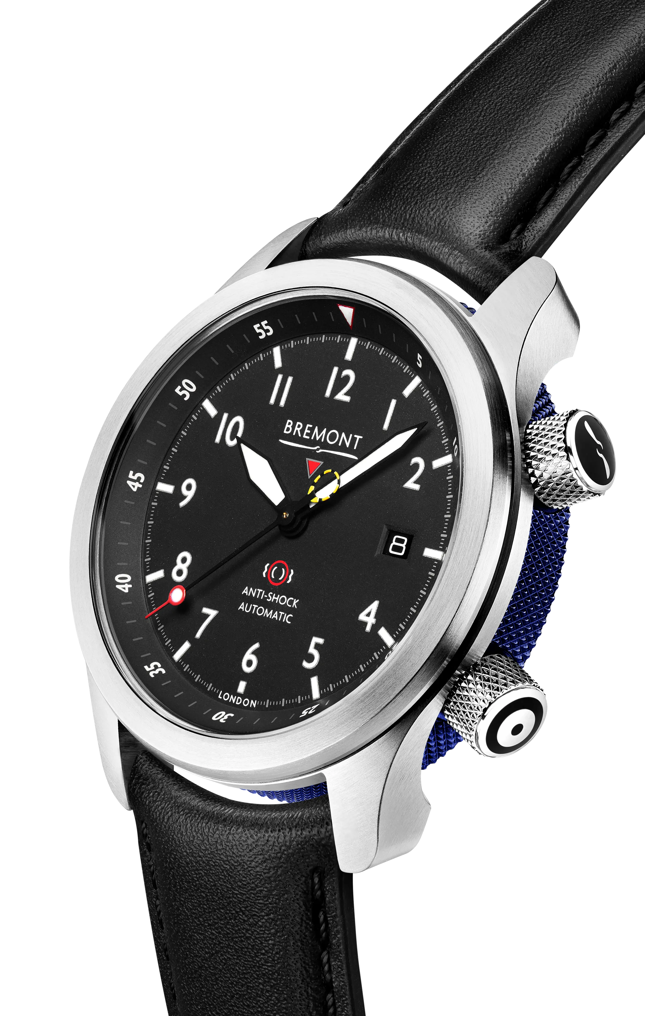 MBII Custom Stainless Steel, Black Dial with Dark Blue Barrel & Closed Case Back