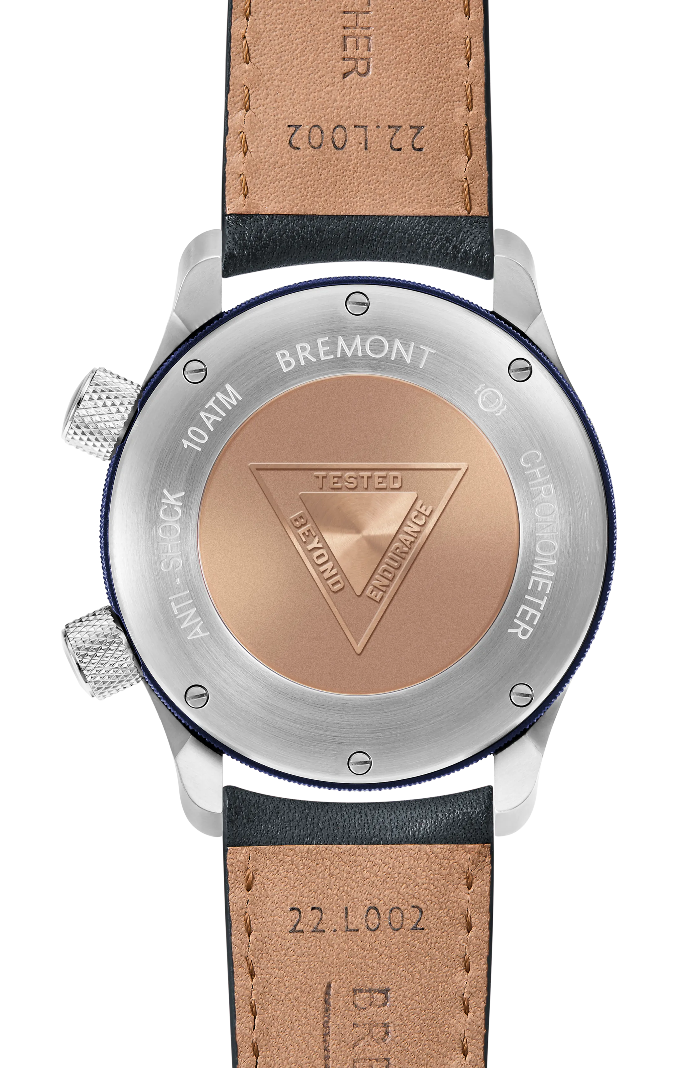 MBII Custom Stainless Steel, Black Dial with Dark Blue Barrel & Closed Case Back
