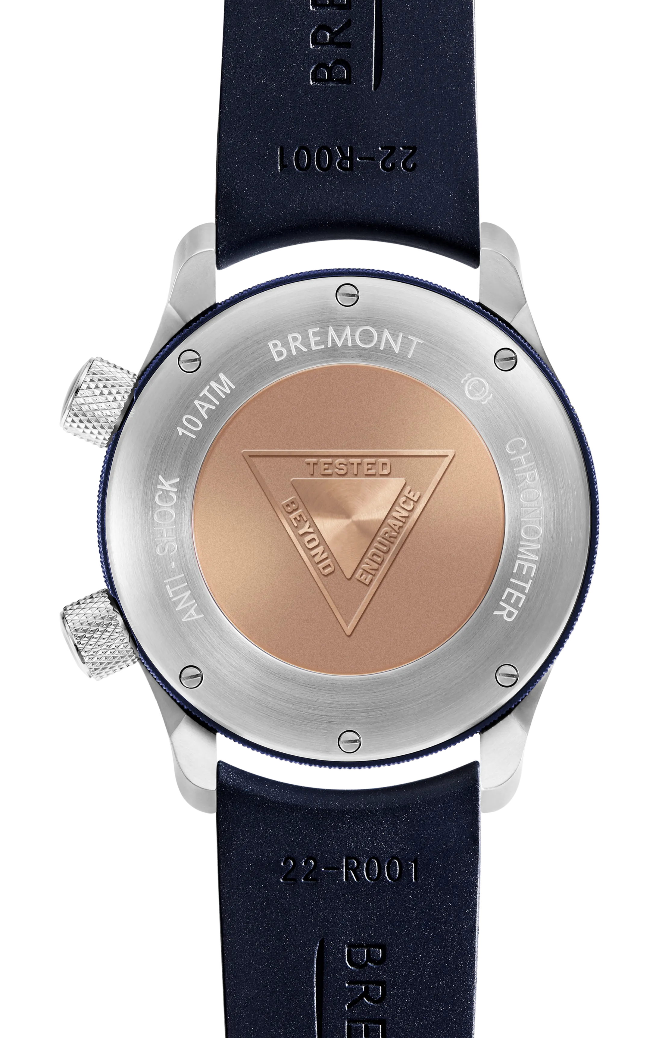 MBII Custom Stainless Steel, Black Dial with Dark Blue Barrel & Closed Case Back