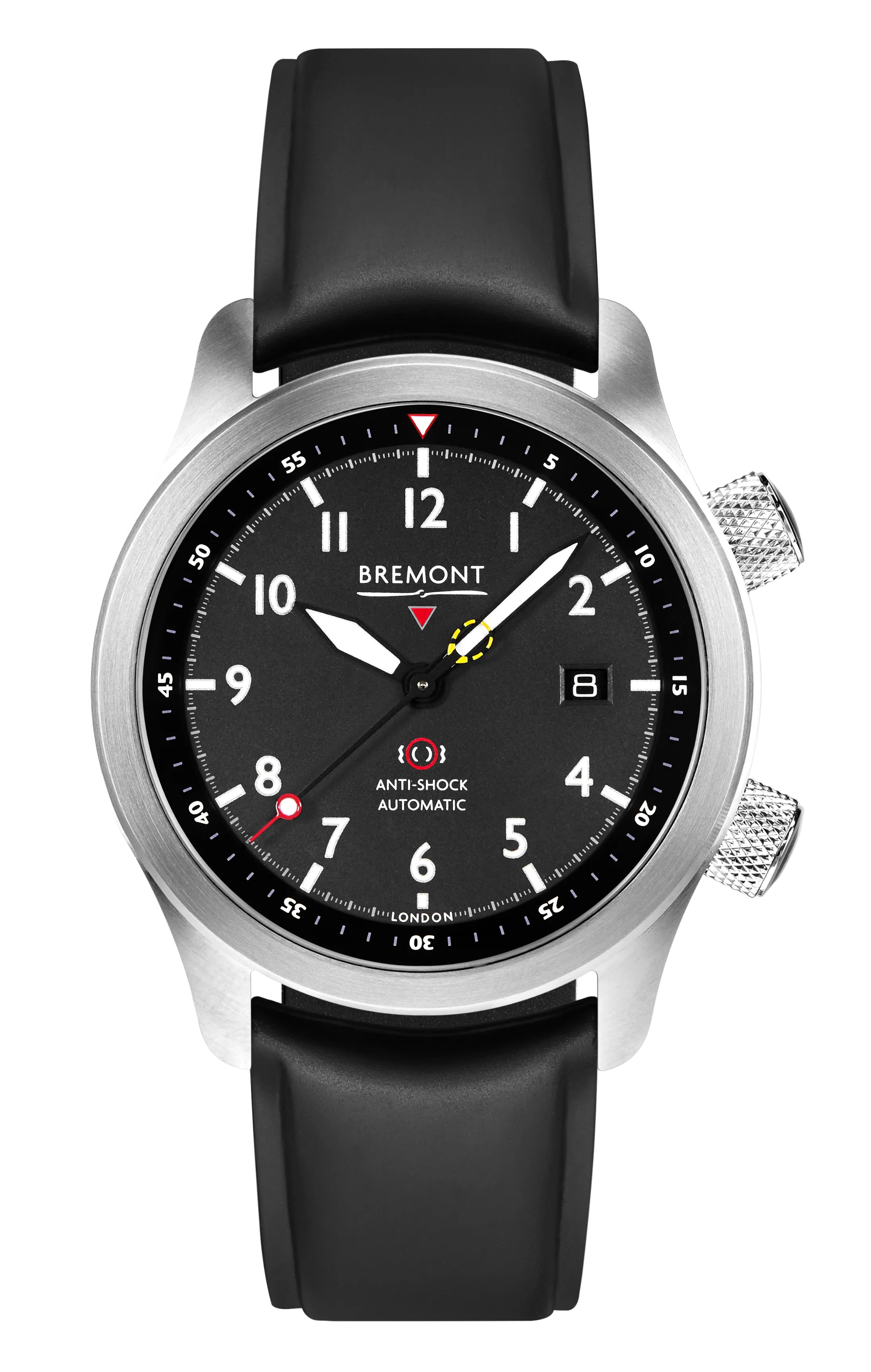 MBII Custom Stainless Steel, Black Dial with Dark Blue Barrel & Closed Case Back
