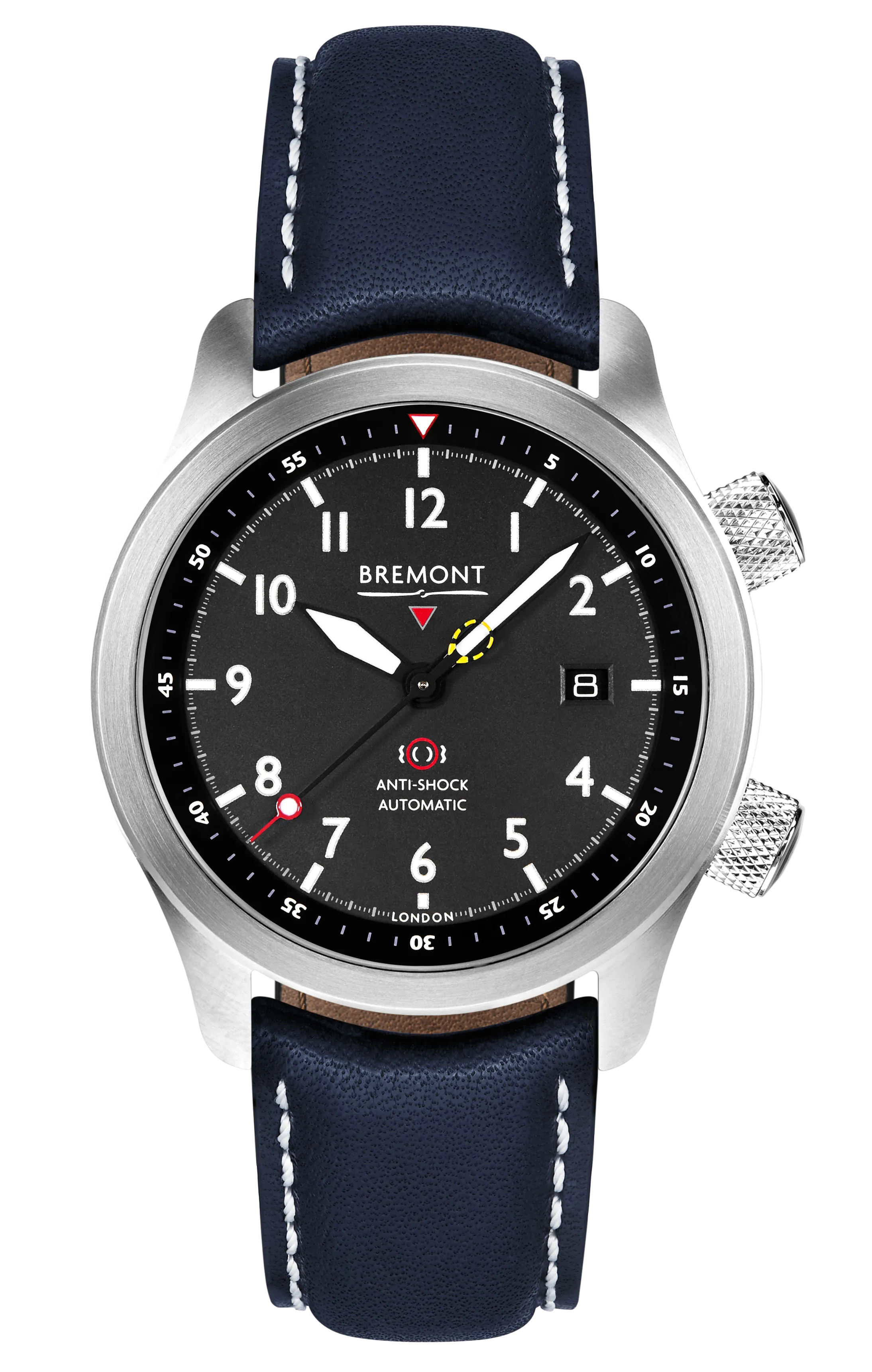 MBII Custom Stainless Steel, Black Dial with Dark Blue Barrel & Closed Case Back