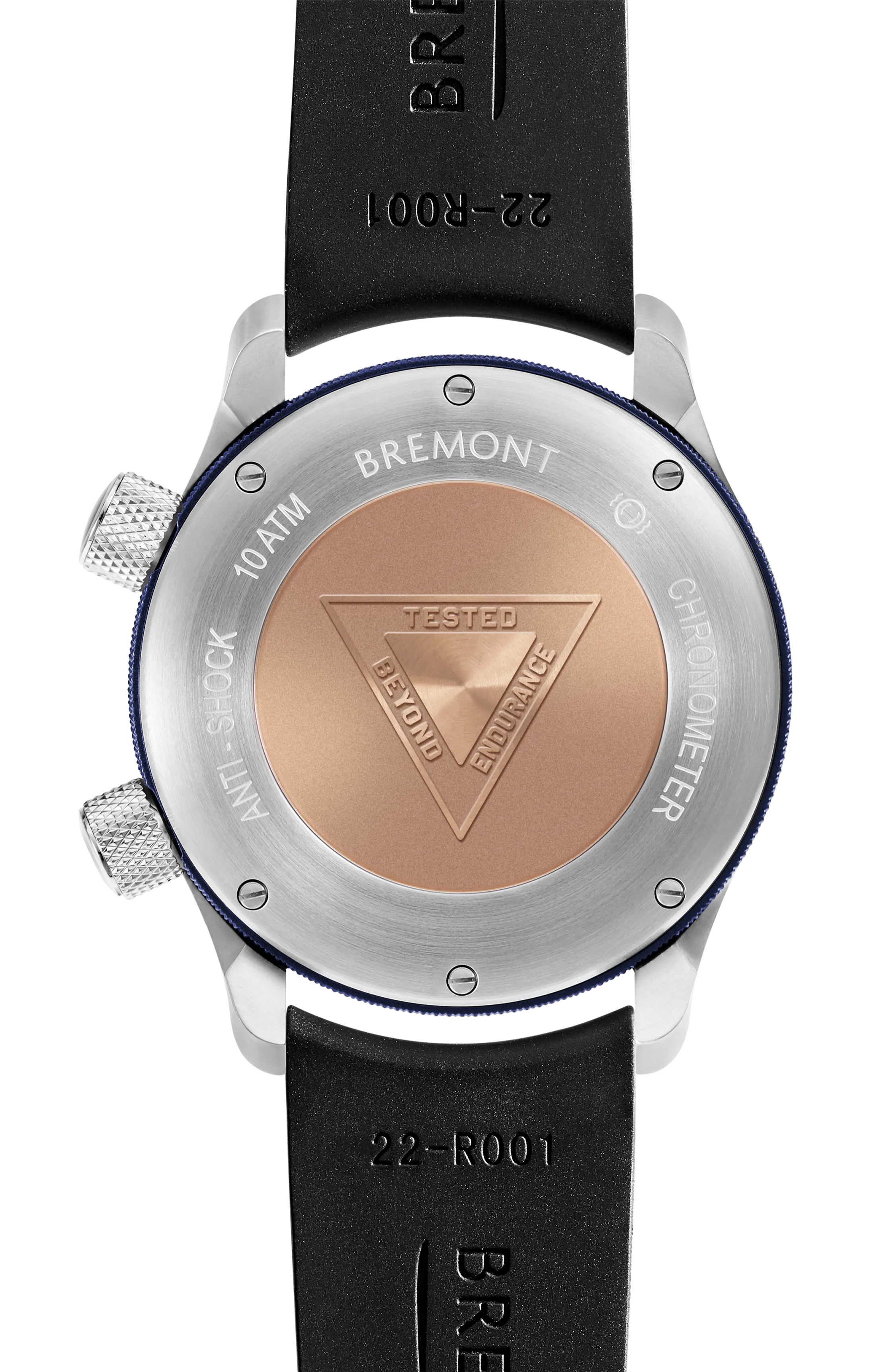MBII Custom Stainless Steel, Black Dial with Dark Blue Barrel & Closed Case Back