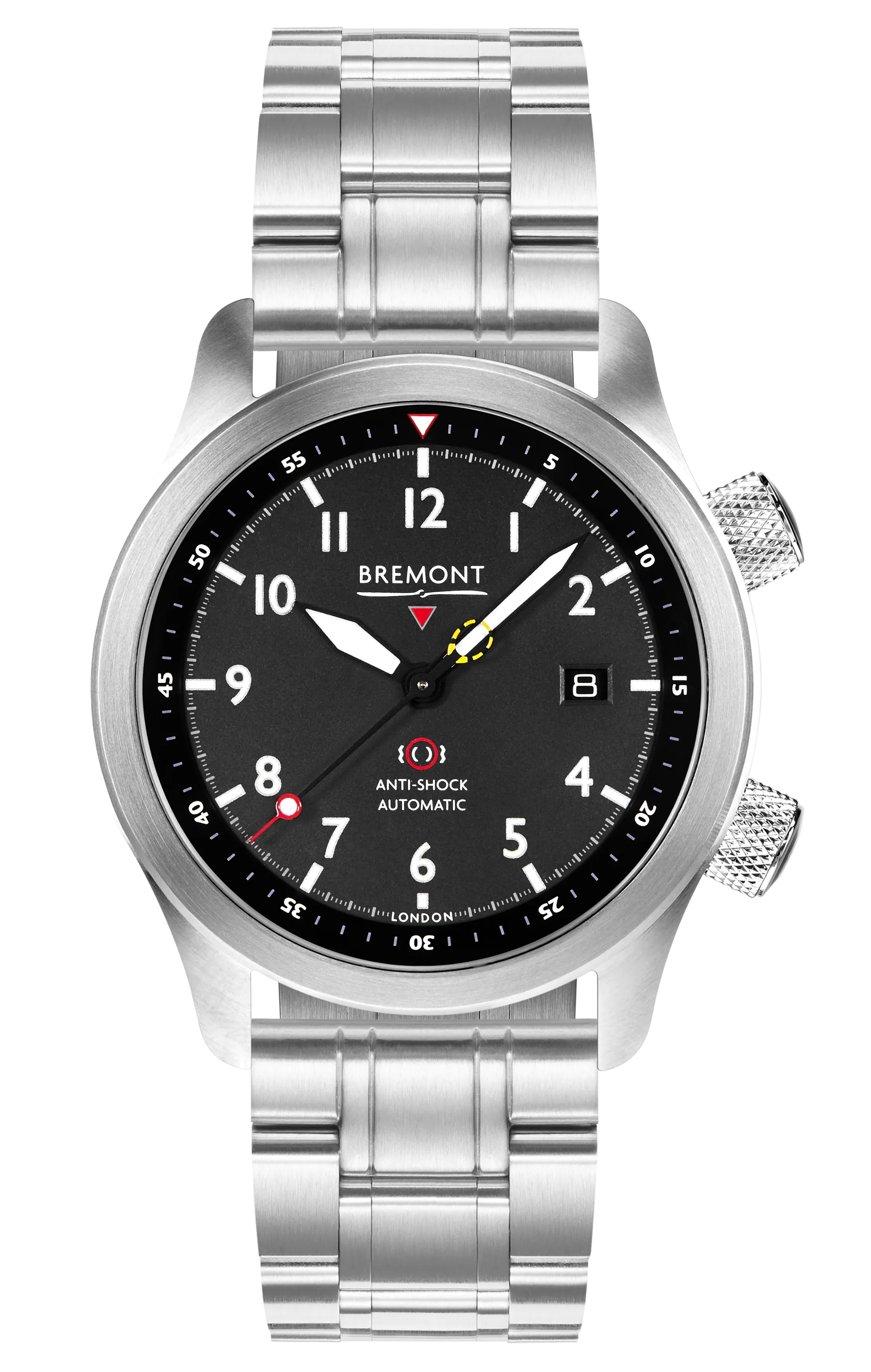 MBII Custom Stainless Steel, Black Dial with Dark Blue Barrel & Closed Case Back