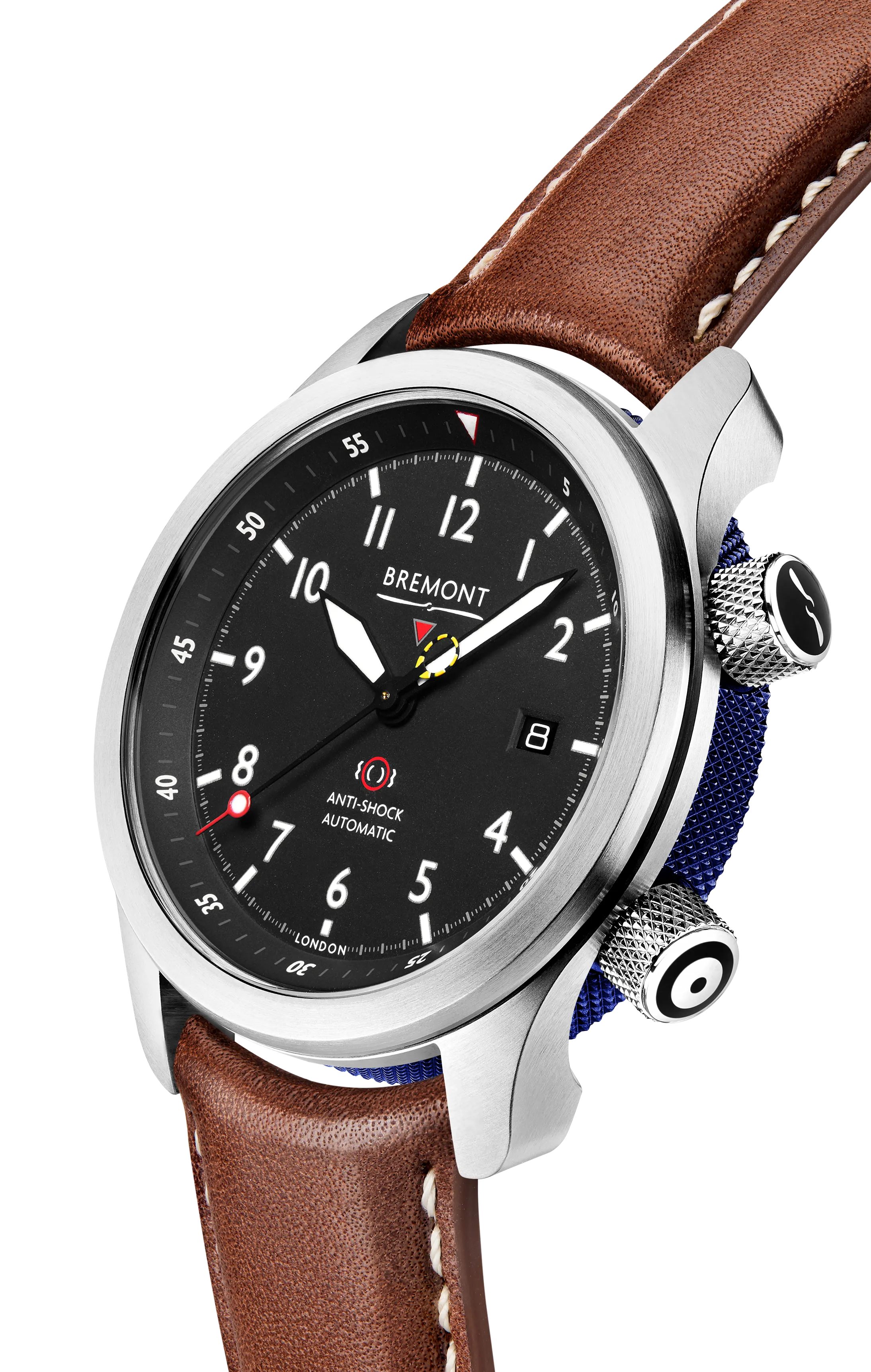 MBII Custom Stainless Steel, Black Dial with Dark Blue Barrel & Closed Case Back
