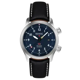 MBII Custom Stainless Steel, Blue Dial with Anthracite Barrel & Open Case Back