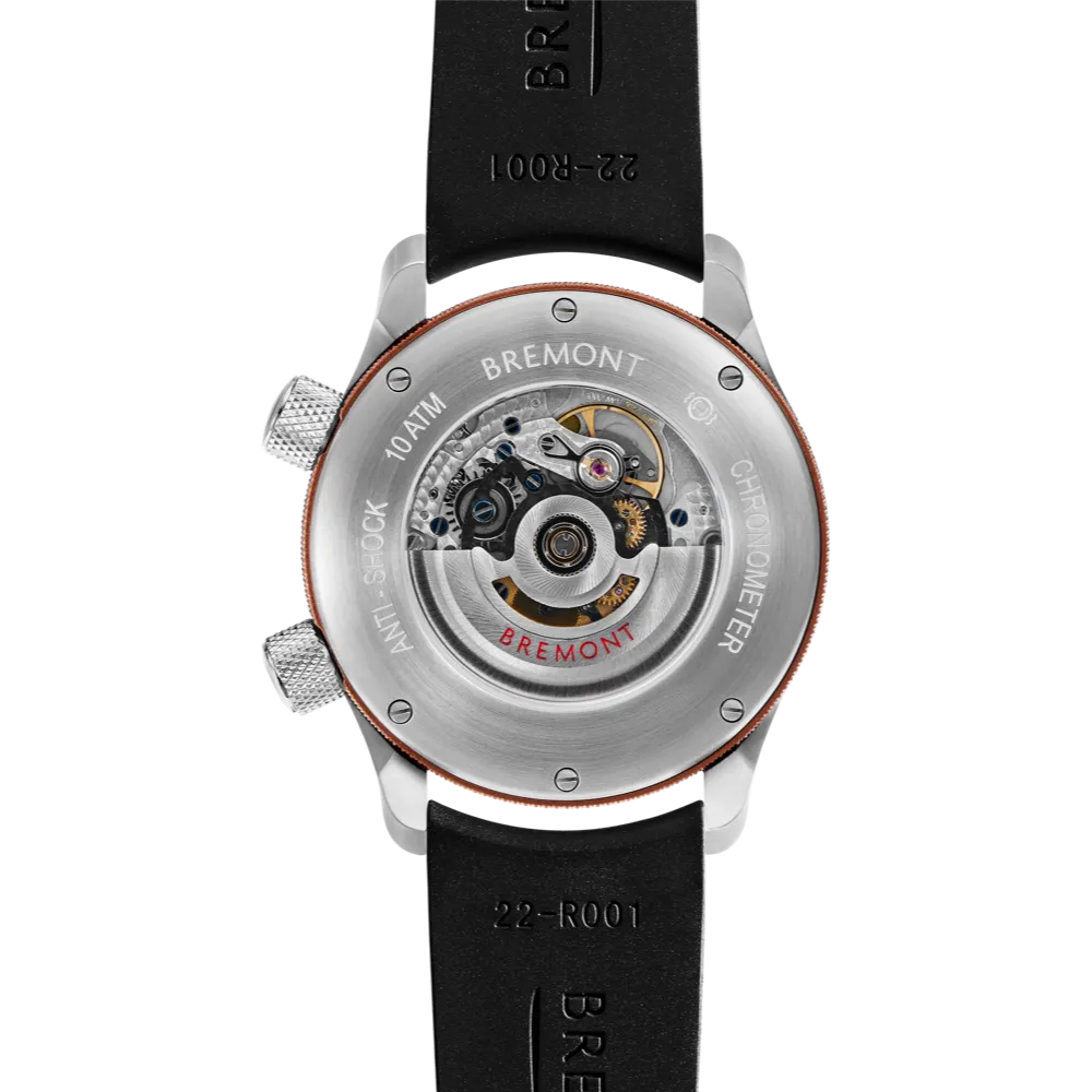 MBII Custom Stainless Steel, Blue Dial with Bronze Barrel & Open Case Back