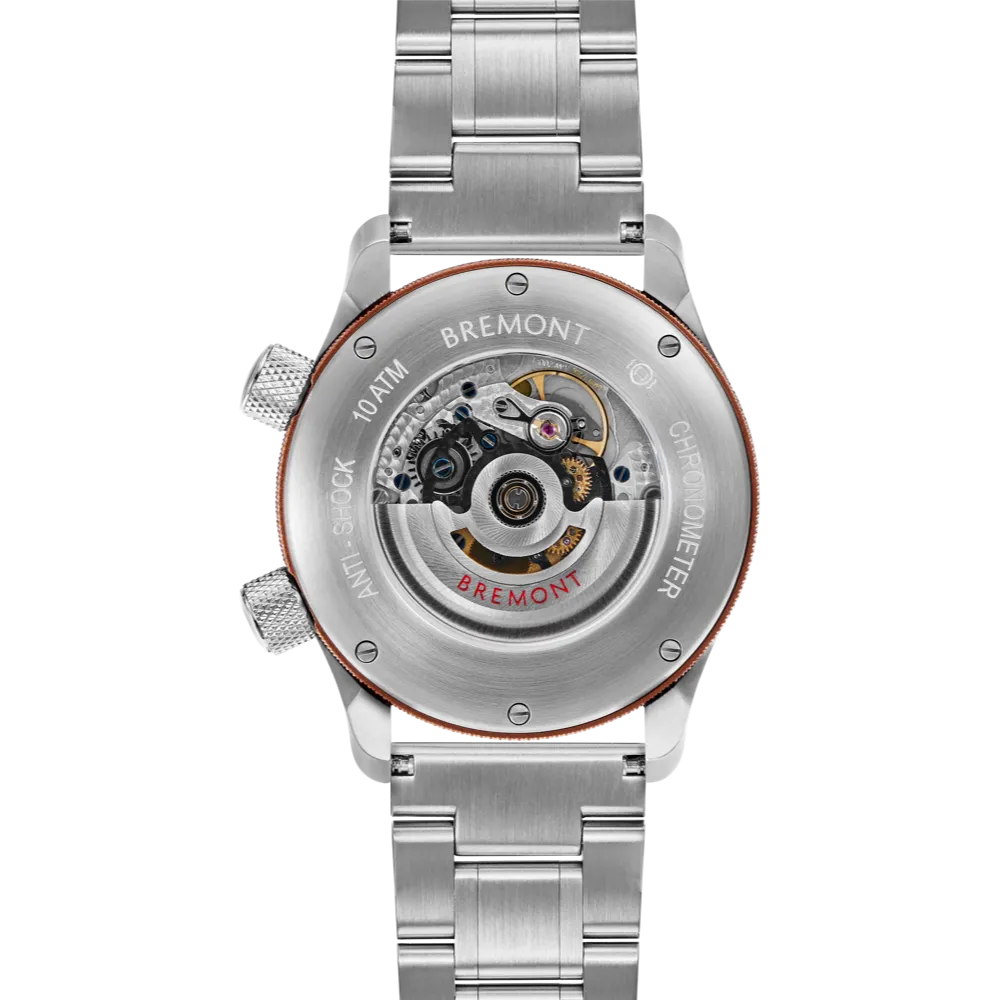MBII Custom Stainless Steel, Blue Dial with Bronze Barrel & Open Case Back