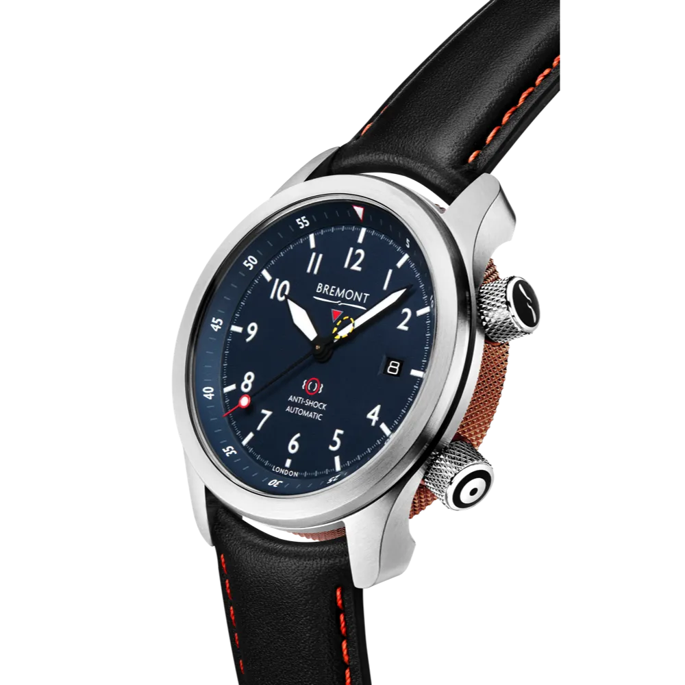 MBII Custom Stainless Steel, Blue Dial with Bronze Barrel & Open Case Back