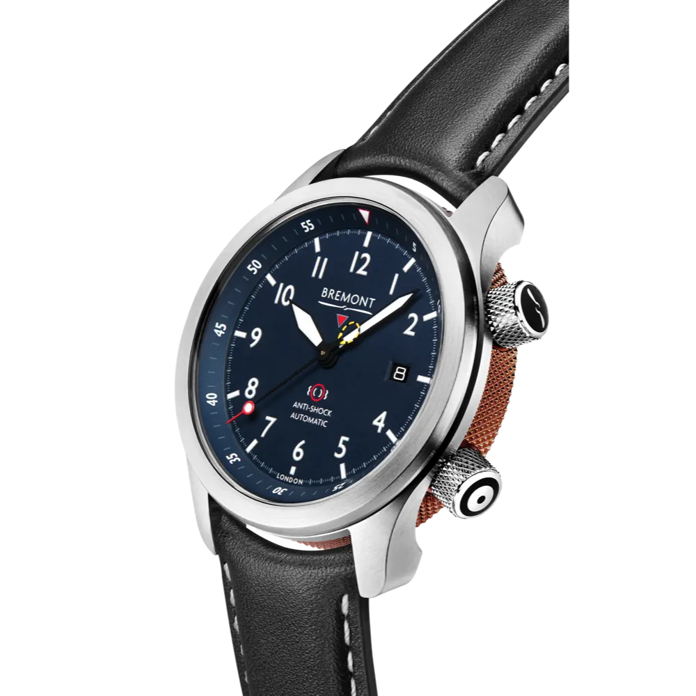 MBII Custom Stainless Steel, Blue Dial with Bronze Barrel & Open Case Back