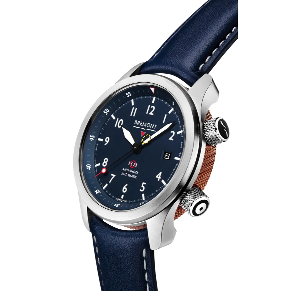 MBII Custom Stainless Steel, Blue Dial with Bronze Barrel & Open Case Back