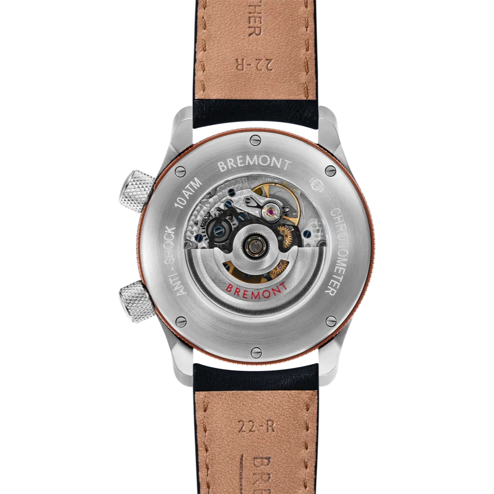MBII Custom Stainless Steel, Blue Dial with Bronze Barrel & Open Case Back