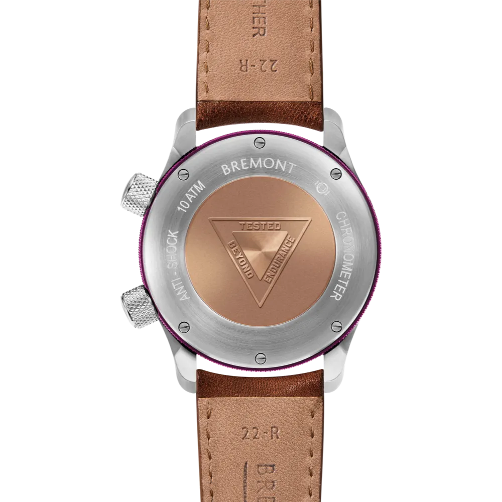 MBII Custom Stainless Steel, Blue Dial with Purple Barrel & Closed Case Back